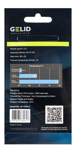 Imagen 3 de 3 de 2x Pad Térmico Gelid Gp-ultimate Tp-vp04-c 15w 90x50x1,5mm