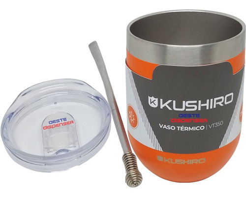 Mate Termico Kushiro Acero Inoxidable Bicapa Con Bombilla