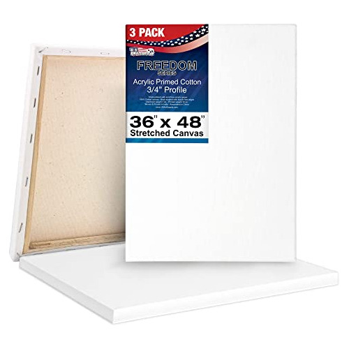 36 X 48 Inch Stretched Canvas 12ounce Triple Primed, 3p...