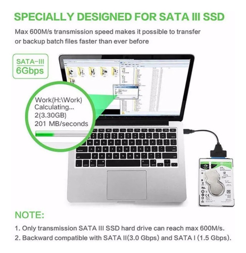 Adaptador Sata 3.0 2.0-usb Hasta 6gbps Comp. Con Ssd Int/ext