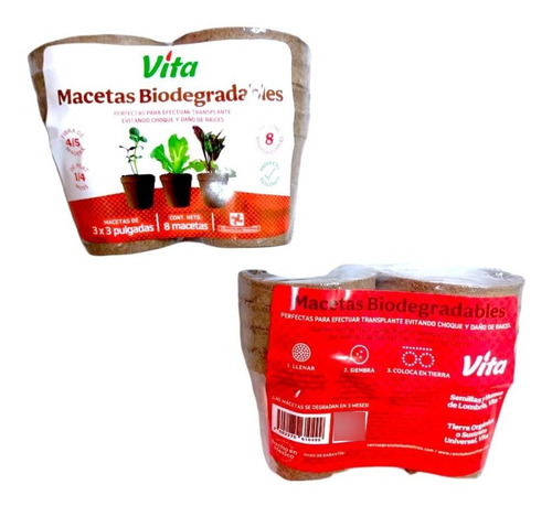 Maceteros Paquete De 16 Macetas Biodegradables Para Huerto