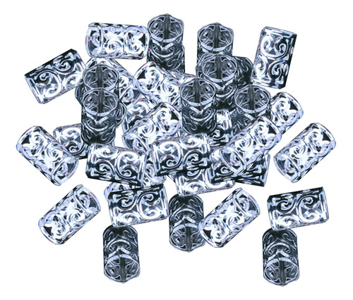 100 Anillos Para El Cabello Con Trenzas, Cuentas De De Plata