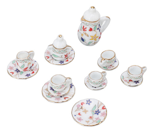 Juego De 15 Tazas De Té En Miniatura, Casa De Muñecas, Minis