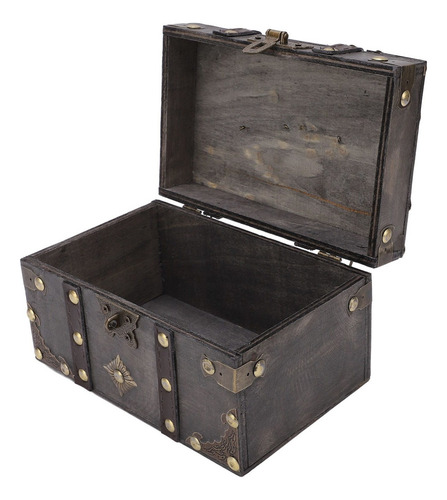 . Cofre Del Tesoro De Madera Estilo Vintage Con Candado