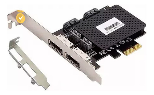 Tarjeta Pci-e X1 De 2 Puertos Sata Iii +2 Sata Internos + Lp