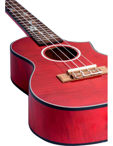 Ukulele Bamboo Concierto Con Funda Bu-23-blossom-red Color Rojo