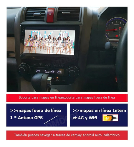 Auto Radio Estéreo Android Gps Para Honda Crv 2007-2011