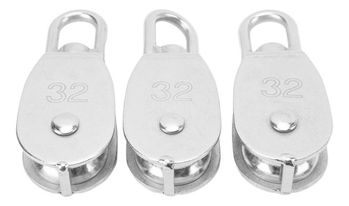 Polea Giratoria, 3 Piezas, Bloque De Acero Inoxidable M32, 2