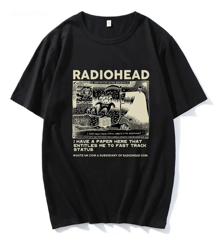 Camiseta Algodón Manga Corta Impresa Radiohead