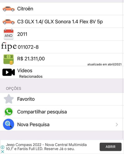Imagem 11 de 11 de Citroën C3 2011 1.4 8v Glx Flex 5p