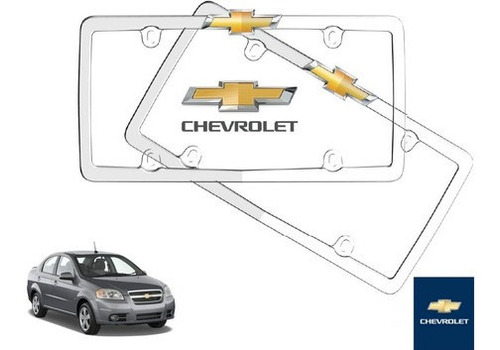 Par Porta Placas Chevrolet Aveo 1.6 2008 A 2010 Original