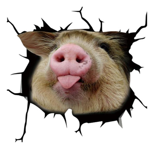 Cute 3d Funny Pig Car Window Sticker Animal Shape Glass