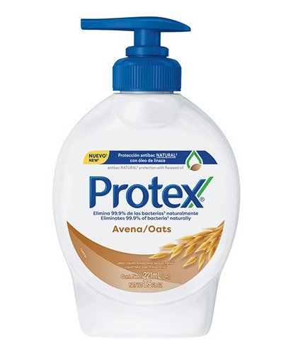 Dispenser Jabon Para Manos Protex Avena Liquido 221ml 