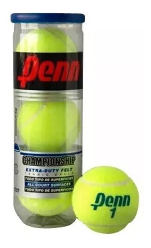 Tubo Penn Tenis 3 Pelotitas Championship Pelotas Sello Azul Cancha Rapida Lenta