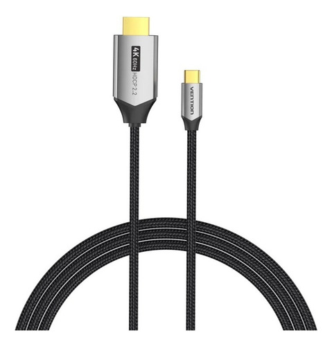 Cable Adaptador Usb C A Hdmi 2m Trenzado 4k 60hz Vention Color Negro