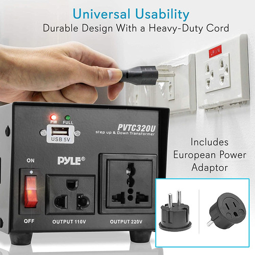 Convertidor De Voltaje Pyle, 110v A 220v / 220v A 110v, 500w