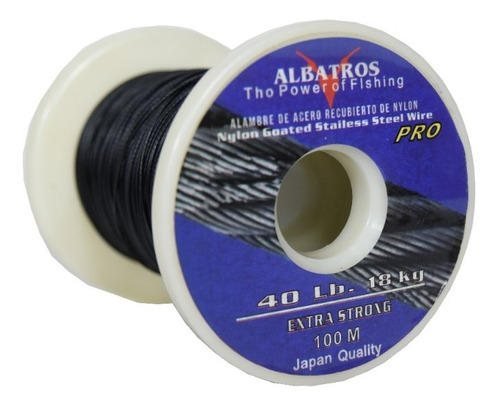 Cable De Acero De Pesca Albatros 120 Lbs X 100m Color Negro
