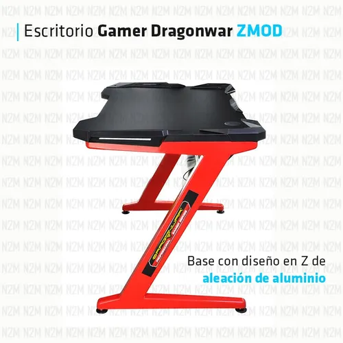 Escritorio Mesa Oficina Pc Gamer Zmod Gt-001 Luces Rgb Dragon War