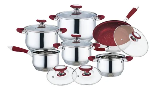 Bateria De Cocina 12 Pz Omania Induccion Acero Inox Fraciel