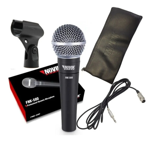 Microfono Novik Fnk 580 + Estuche Y Pipeta  Con Cable 5 Mts