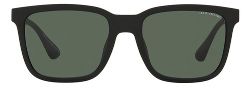 Gafas de sol Armani Exchange AX4112su 55 para hombre, montura negro mate, diseño cuadrado con varilla negra, protección UV