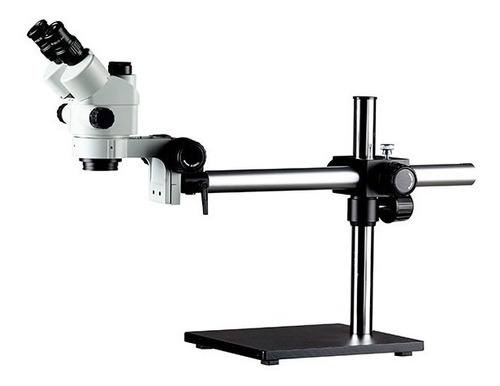 Microscopio Trinocular 7-45x, Barlow, Led, Brazo Universal 