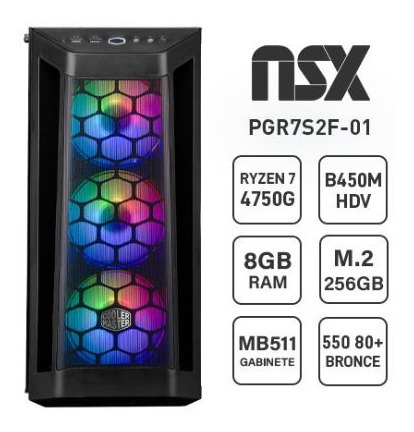 Imagen 2 de 3 de Pc Desktop Nsx R7 4750g 16gb Ram 256gb Ssd Free Dos