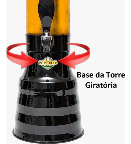 Kit 2 Torre Chopp 2l Base 4 Refil Preta Promoção Relâmpago