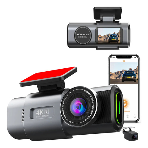 Dashcam Del Coche De 2 Lentes Wifi Gps 4k Dvr Barato