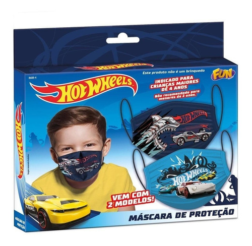 Mascara De Protecao Reutilizavel Da Hotwheels Com 2 Un Fun