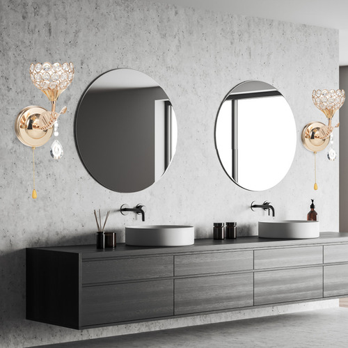 Lámpara De Pared De Cristal Para Dormitorio Con Casquillo E2