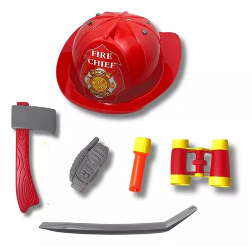 Juguete Bombero Niño Kit Con Casco Y Herramientas