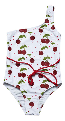 Traje Baño Para Niñas Con Estampado Corazones Fruta