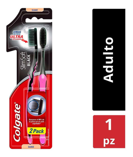 Cepillo De Dientes Colgate Slim Soft Black 2 Piezas