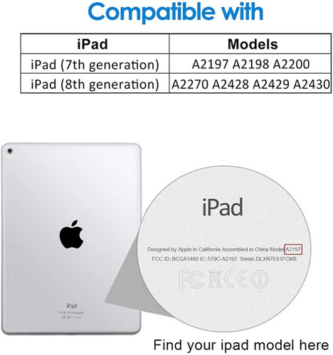 Imagem 2 de 7 de Capa Smart Case iPad 8ª 10.2 A2270/a2428 Suporte Para Caneta