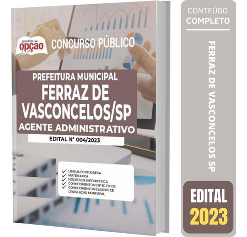 Apostila Ferraz De Vasconcelos Sp - Agente Administrativo