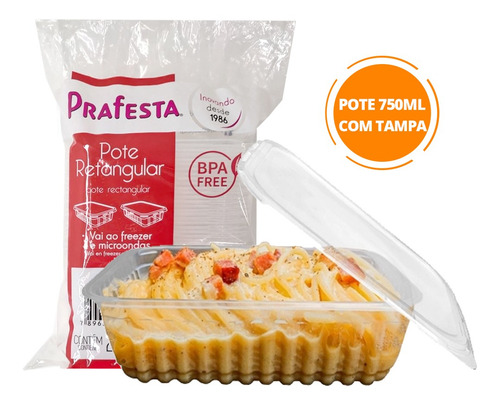 Pote Descartável 750ml Freezer Microondas Marmita - 24 Un