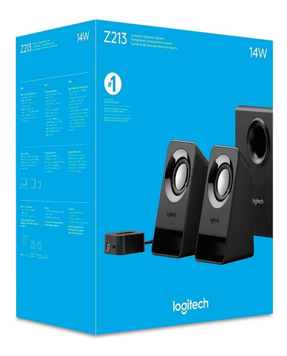 Bocinas Logitech Z213 Subwoofer 2.1 7w Rms 980-001224 Pc Mac Color Negro