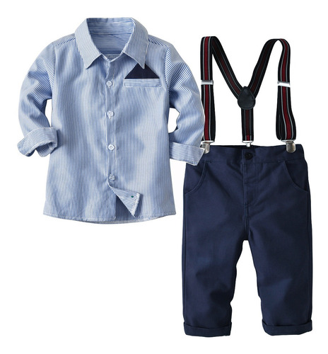 Ropa Para Bebés Niños, Camisa De Vestir Y Pantalones Con Tir