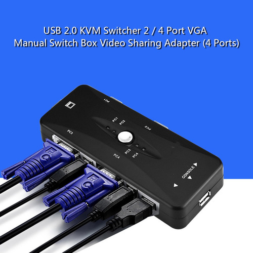 I Usb2.0 Kvm Switch 1920x1440 Ratón Teclado Vga Monitor De