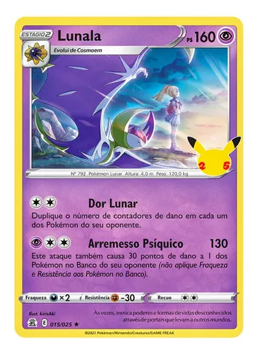 Pokemon Lendário Solgaleo - carta brilhante