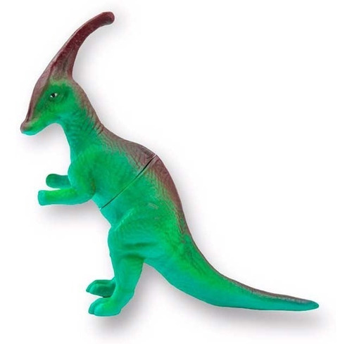 Dinosaurio Parasaurolophus De Goma Dino Juguete Infantil Rg