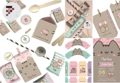 Kit Imprimible Pusheen Cat Editable 