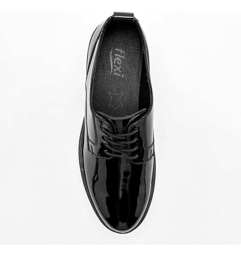 Zapatos Escolares Mujer Flexi Negro Charol 131-496
