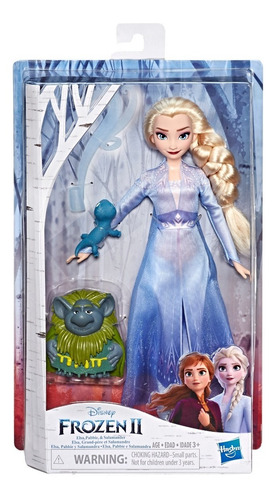 Imagen 1 de 3 de Disney Frozen 2 Elsa 30 Cm + Pabbie + Salamandra - Hasbro