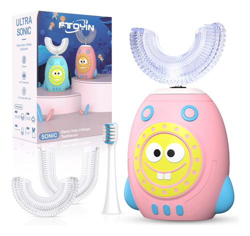 Ftoyin Cepillo De Dientes Eléctrico Para Niños Con 3 Cabe.