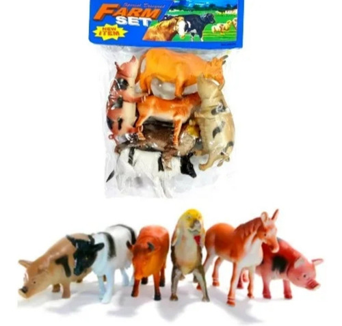 Brinquedo Animal Fazenda Kit Com 6 Peças Sortidos.