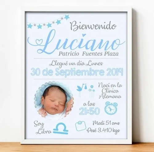 Cuadro bebe recien nacido sale