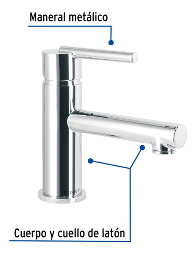 Monomando Corto Cromo Para Lavabo, Foset Element