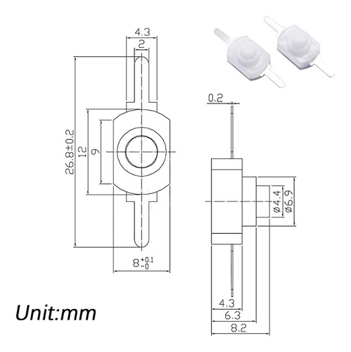 Atbl 50pcs Micro Switch, Interruptor De Luz Del Botón Push Y